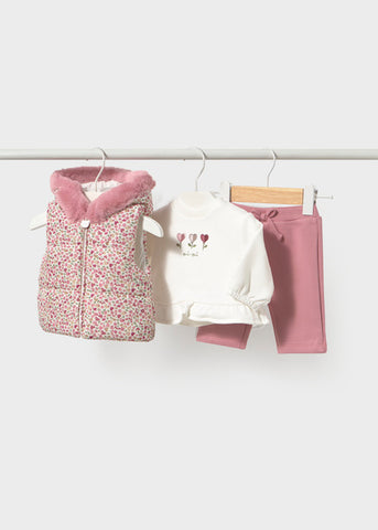 Mayoral Baby Girls 3 Piece Tracksuit & Gilet Set