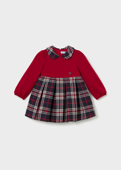 Mayoral Red & Navy Tartan Dress