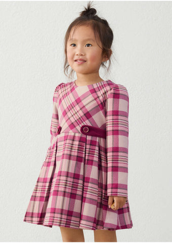 Mayoral Pink & Beige Checked Dress