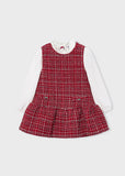 Mayoral Girls Red Tweed Pinafore