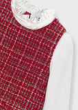 Mayoral Girls Red Tweed Pinafore