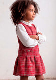 Mayoral Girls Red Tweed Pinafore