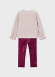Mayoral Girls Beige & Raspberry Leggings Set