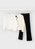 Mayoral Girls Black & Ivory 3 Piece Outfit