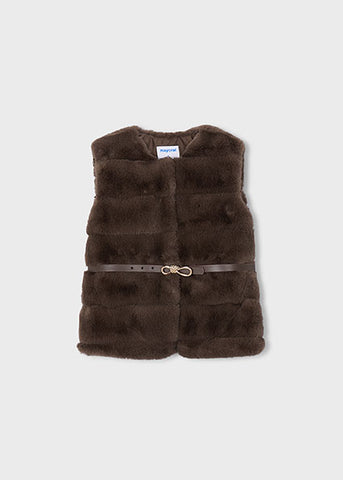 Mayoral Girls  Brown Faux Fur Gilet