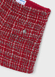 Mayoral Girls Ivory & Red Tweed Shorts Set
