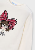Mayoral Girls Ivory & Red Tweed Shorts Set