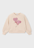 Mayoral Girls Heart Appliqué Sweatshirt