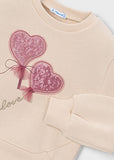 Mayoral Girls Heart Appliqué Sweatshirt