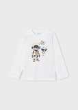 Mayoral Boys Ivory Robot Print Top
