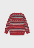 Mayoral Boys Red & Grey Striped Sweater