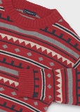 Mayoral Boys Red & Grey Striped Sweater