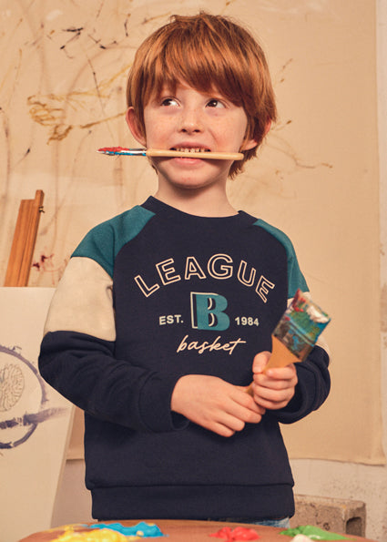 Mayoral Boys Navy & Green Sweatshirt