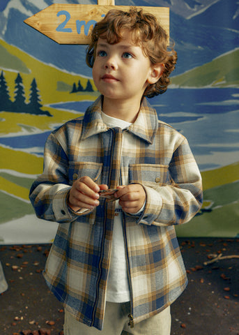 Mayoral Boys Beige Check Jacket