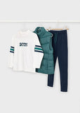 Mayoral Boys 3 Piece Green & Navy Tracksuit