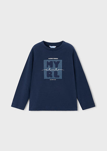 Mayoral Boys’ Navy Blue Basic Long Sleeve Top