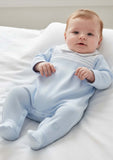 Mintini Baby Boys Pale Blue Cotton Babygrow