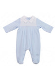 Mintini Baby Boys Pale Blue Cotton Babygrow