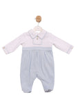 Mintini Baby Boys Blue & White Babygrow
