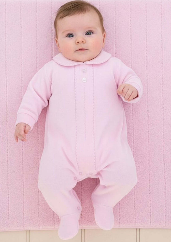 Pex Baby Girl Pink Velour Babygrow