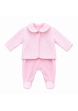 Kleo Kids Pink Velour Baby Girl Babygrow and Jacket Set
