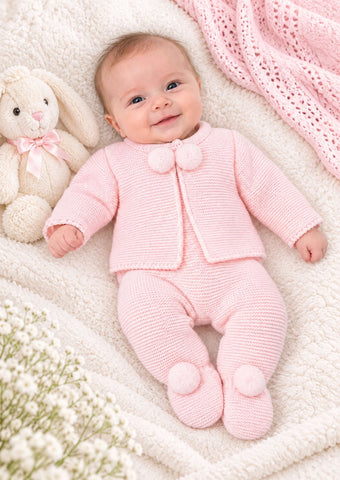 Kleo Kids Baby Girl Pink Knitted Set