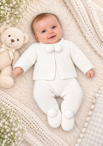 Kleo Kids Unisex White Knitted Set