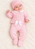 Kleo Kids Pink Knitted Three-Piece Outfit