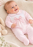Kleo Kids Pale Pink Velour Baby Girl Babygrow