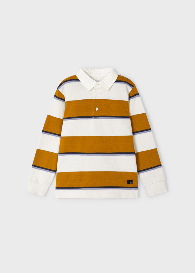 Mayoral Boys Mustard Striped Polo Shirt
