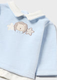 Mayoral Pale Blue Two-Piece Velour Babygrow Set