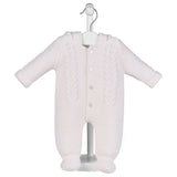 Dandelion White Cable Knitted Pramsuit
