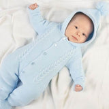 Dandelion Blue Cable Knitted Pramsuit