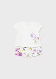 Mayoral Baby Girls White & Floral Shorts Set