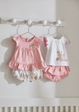 Mayoral Baby Girls White & Pink Shorts Set