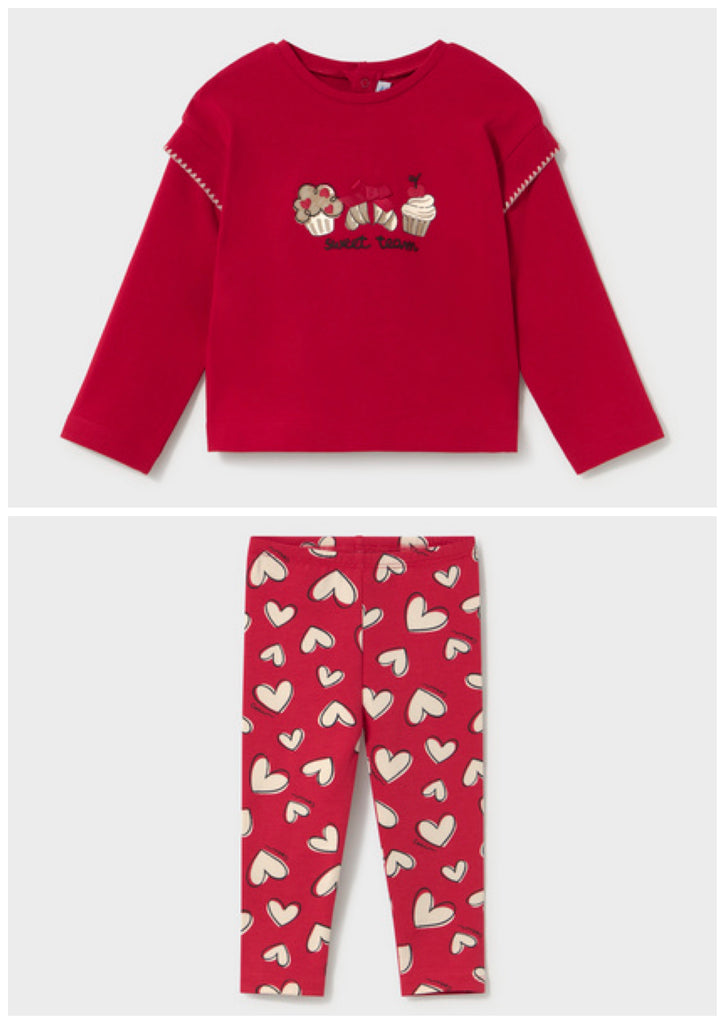 Mayoral Girls Red Leggings Set