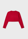 MAYORAL RED COTTON KNIT CARDIGAN