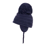 Satila Navy Blue Purl Pom Pom Hat