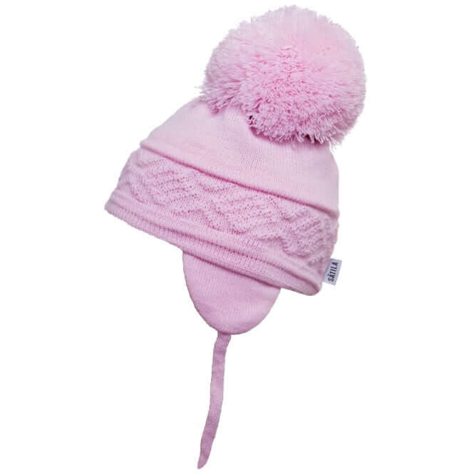 Satila of Sweden Pink Malva Pom Pom Hat