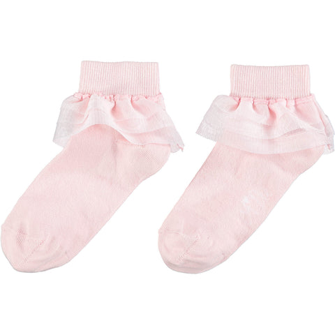 A DEE PINK FRILL ANKLE SOCKS
