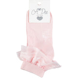 A DEE PINK FRILL ANKLE SOCKS