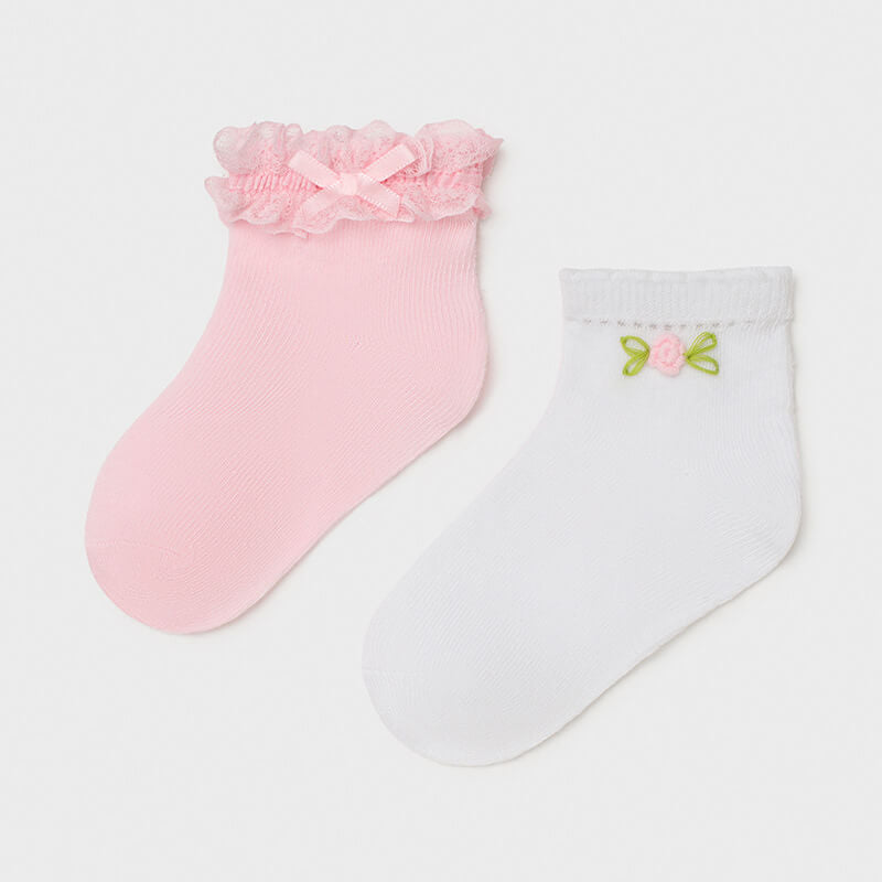 MAYORAL Pink & White Socks