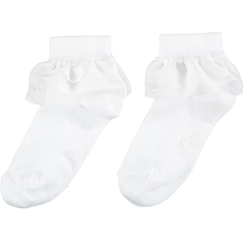 A DEE WHITE FRILL ANKLE SOCKS