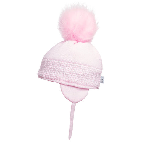 Satila of Sweden Pink Daisy Pom Pom Hat